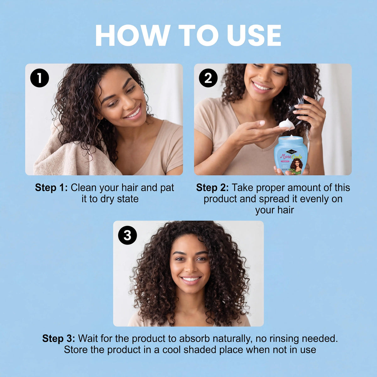 Hogoa Leave In Conditioner Hair Shine Smooth Frizz Control Fast Absorbing Vitamin B5 Castor Oil Shea Butter Moisturizing Formula 2 Pack
