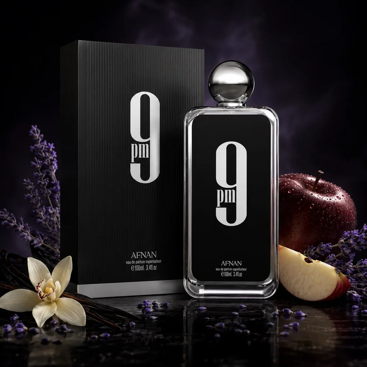 Afnan 9 PM Eau De Parfum Perfume For Men 3.4 Oz / 100 ml New Long-Lasting Scent Fragrance For Daily Use