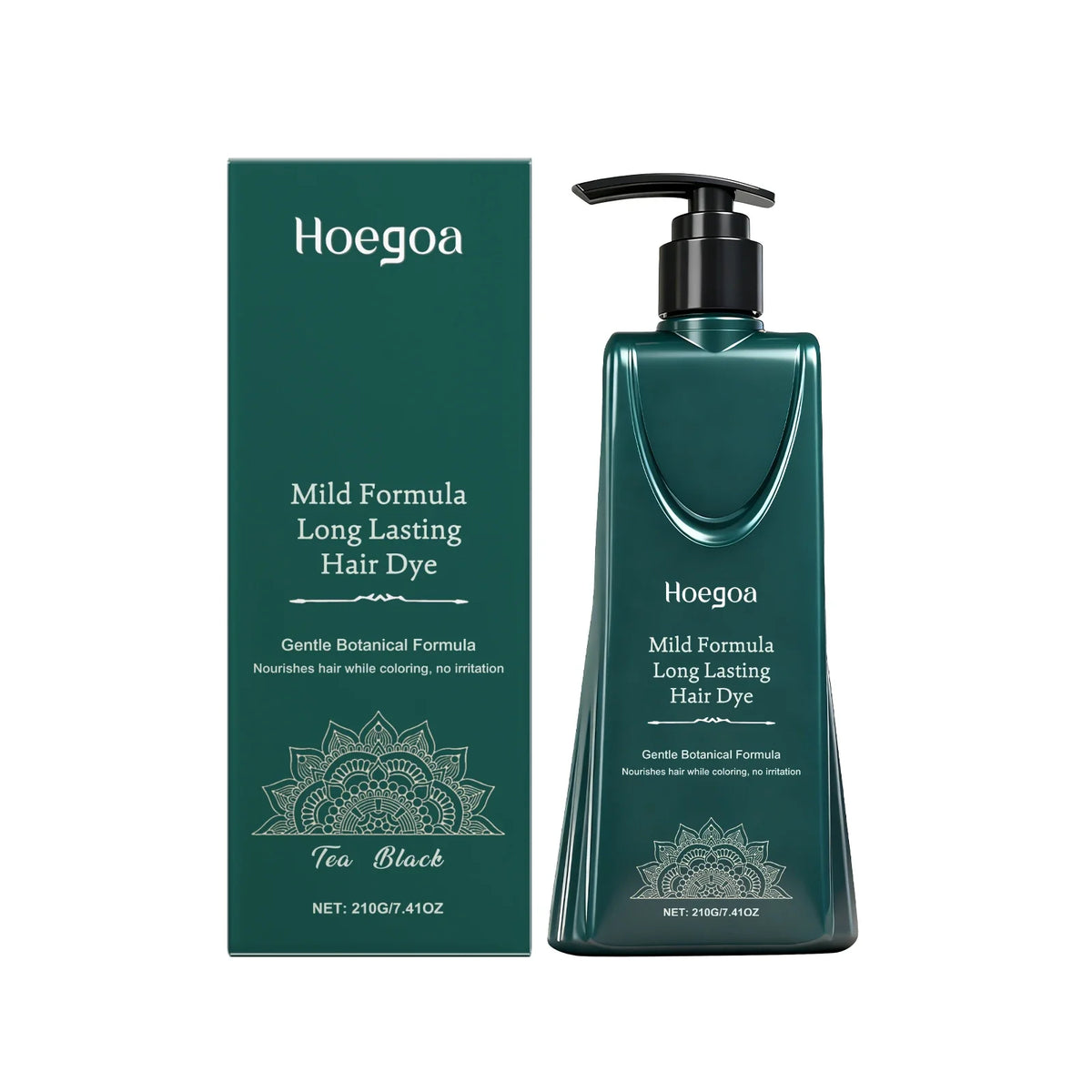 Hoegoa Natural Botanical Hair Color Cream Mild Formula Cover Gray Long Lasting Easy To Use Deep Nourishing Quick Result Hair Dye Cream