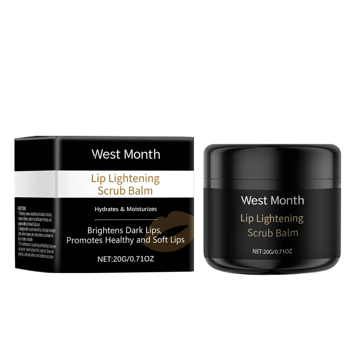 20G Lip Scrub Balm Moisturizing Skin Reduce Dryness Nourishing Gentle Remove Dead Skin Restoring Gloss Brightening Improve Skin Texture Lip Exfoliating Balm