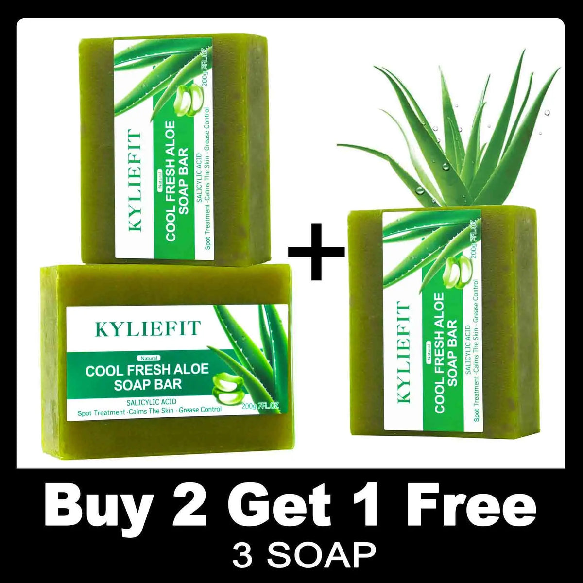 AILKE Aloe Vera Whitening Soap, Remove Acne, Spots, Skin Radiant, Improve Skin Luster, Vegan Bath Wash for All Skin Types, 200g