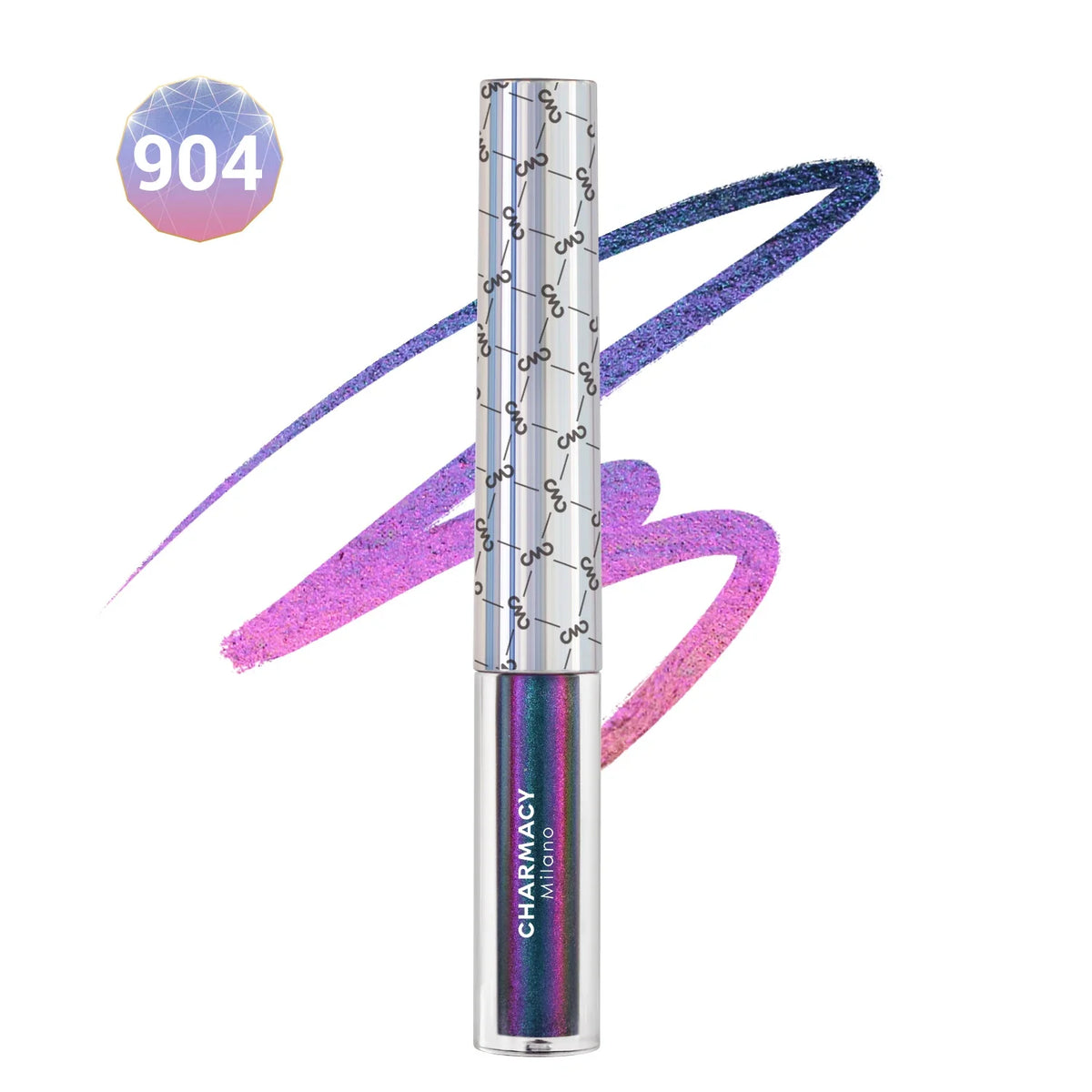 CHARMACY Duochrome Glitter Liquid Eyeliner Long Lasting Waterproof Smudgeproof Ultra Fine Tip Eye Liner Women Makeup Cosmetics