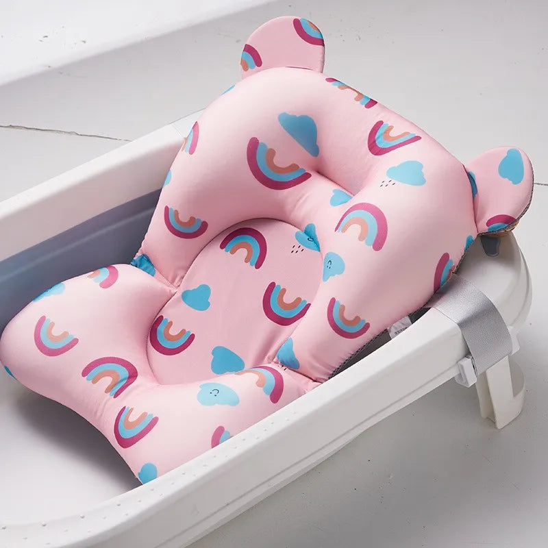 Baby Bath Support Pad Foldable Floating Seat Adjustable Newborn Bathing Cushion Infant Safety Net Hammock