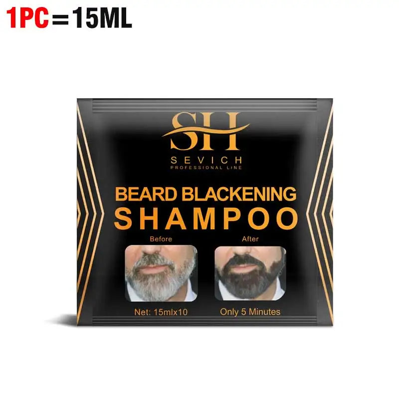 5-20PCS Natural Hair Dye Black Beard Shampoo Beard Paint Men Beard Coloring Dye 5 Minutes Temporary Blackening Moustache Shampoo