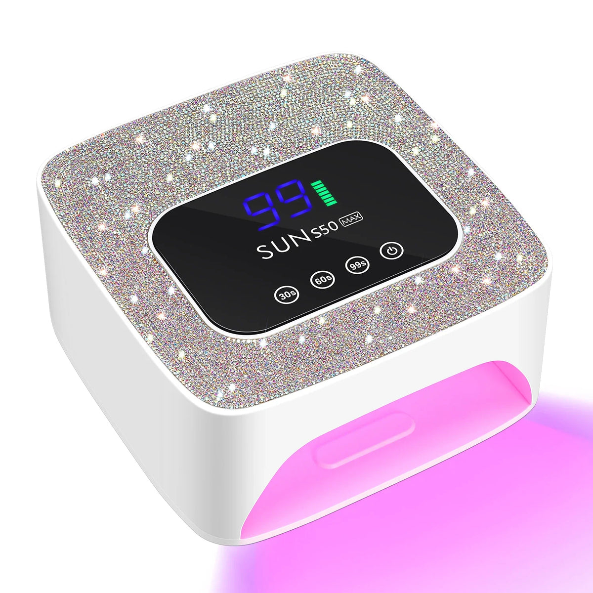 DianaBeauty UV LED Nail Lamp Rechargeable Cordless Nail Dryer with 3 Timer Settings and Rhinestone UV Lamp for Nails Manicure