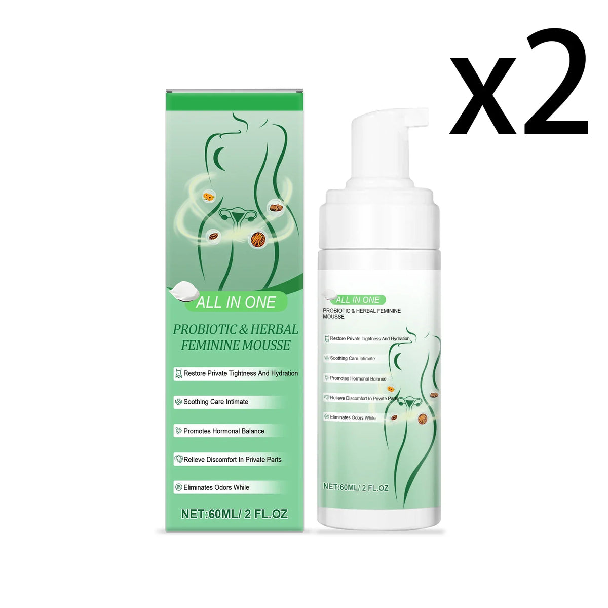 Herbal Women's Private Part Care Mousse Gentle Cleaning Remove Odor Relieve Local Discomfort Deep Protect Sensitive Areas Gel