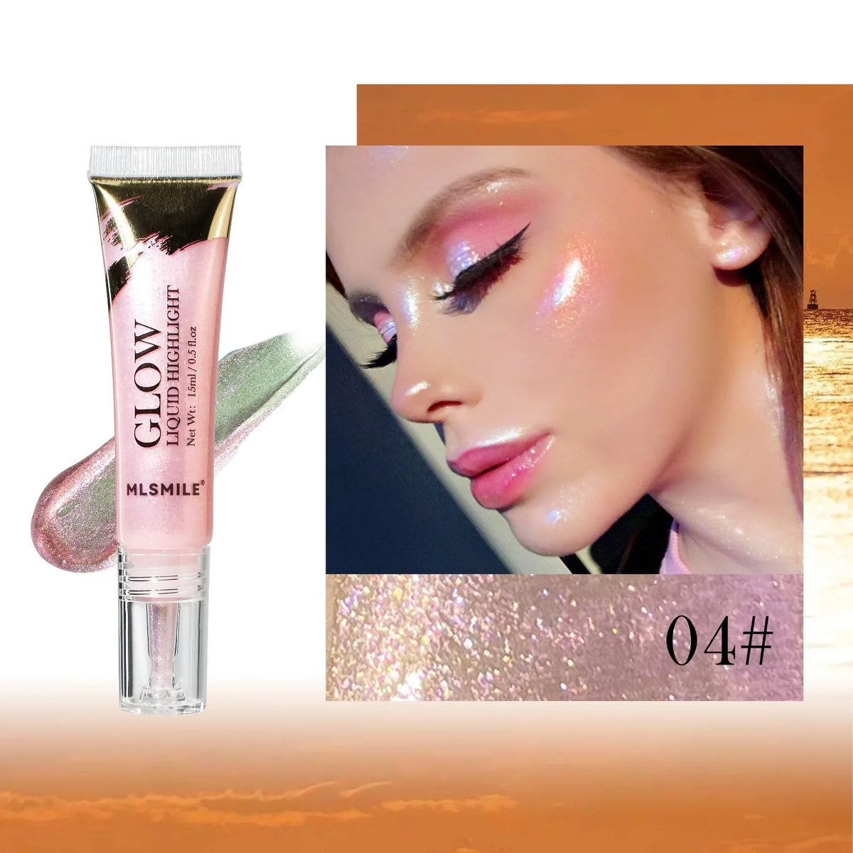 1PC Highly Pigmented Liquid Highlighter Makeup Waterproof Lasting Shimmer Glow Stick for Face Body Eyes Contour Highlighting