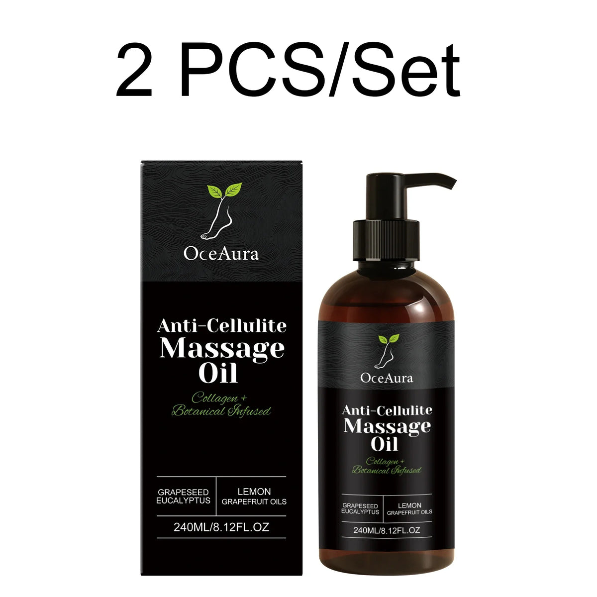 240ml Anti Cellulite Massage Oil Collagen Firming Grapefruit Essential Oil Tighten Abdomen Thigh Nourish Dry Skin Glowing