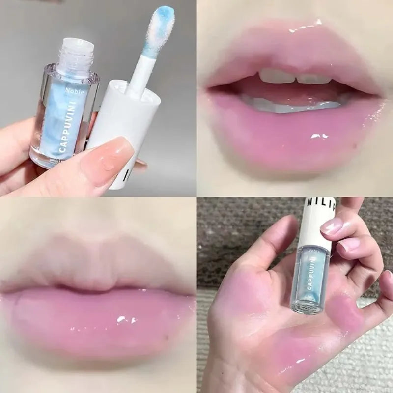Clear Grey Purple Lip Gloss Temperature Changing Waterlight Mirror Lip Glaze Crystal Tint Plumper Moisturizing Lip Oil Makeup