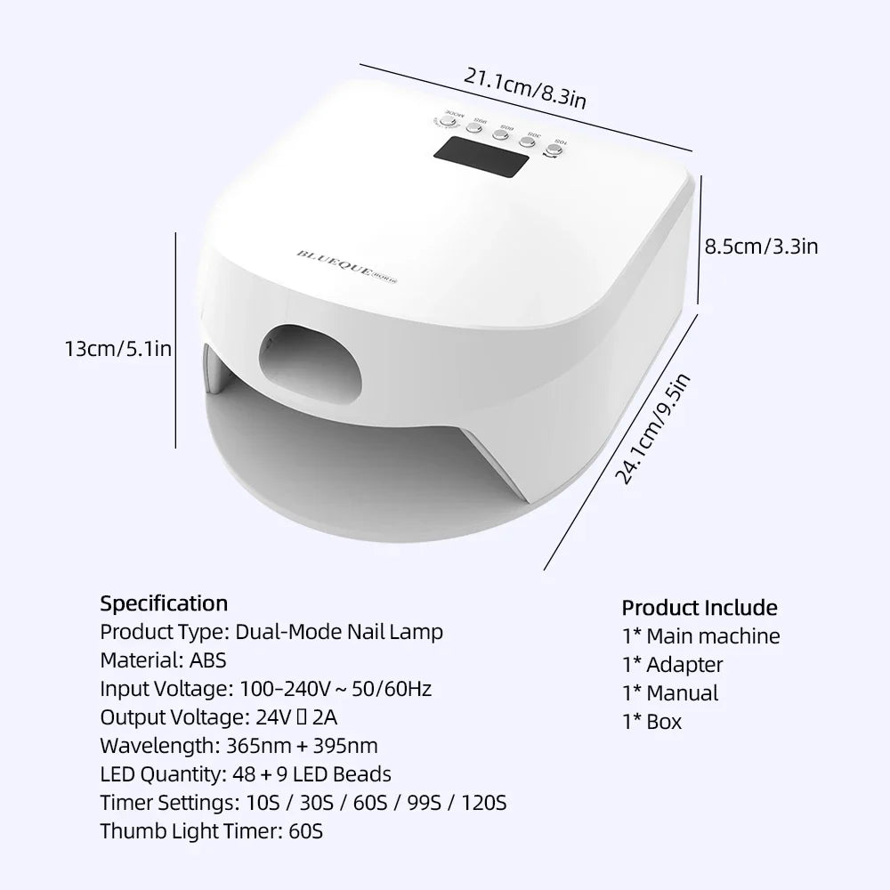 2 IN 1 Nail Dryer Full Hand Thumb Dual Lamp Single Toe Single Finger Gel Nail Curing Lamp Hand Fast Drying LED Light Nail Dryer