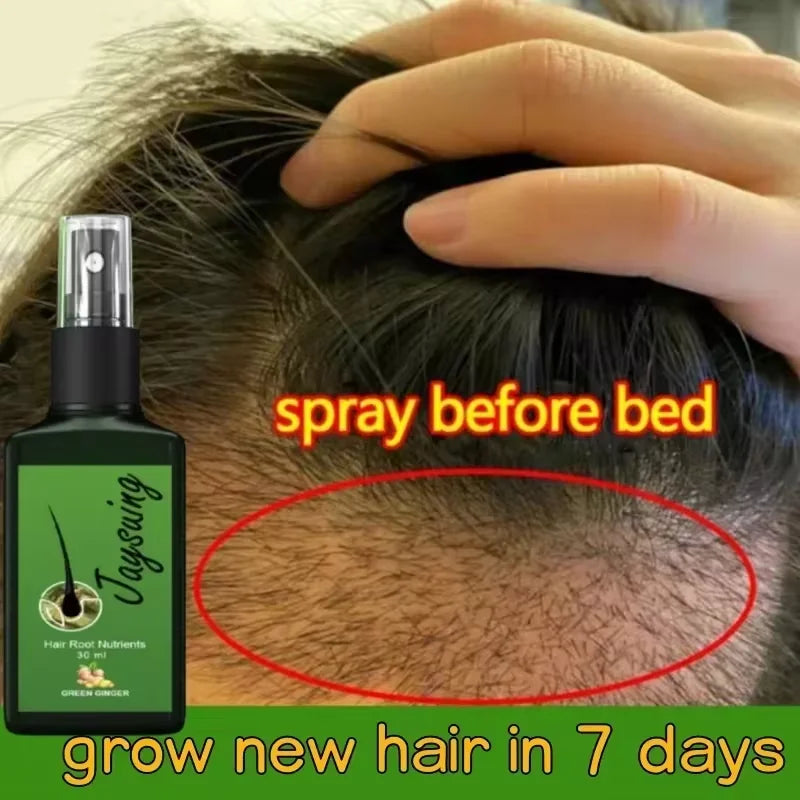 Fast Ginger Hair Growth Spray Roots Grow Anti Hair Loss Hair Regrowth Serum Scalp Damaged Repair Nourish Care Products Women Men