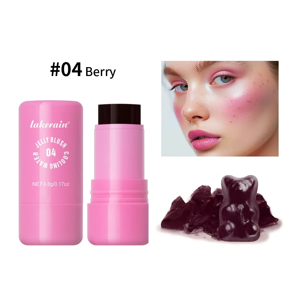 3 IN 1 Blusher Stick Long Lasting Waterproof Non-Sticky Matte Blush Eyeshadow Lip Universal Jelly Tint Stick Matte Contour Makeu