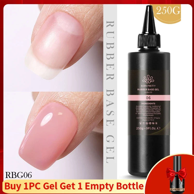 BORN PRETTY 250g Super Top Coat Gel Nail Polish Base Gel Matte Top Coat Semi-Permanent Varnish Soak Off Nail Art Functional Gel