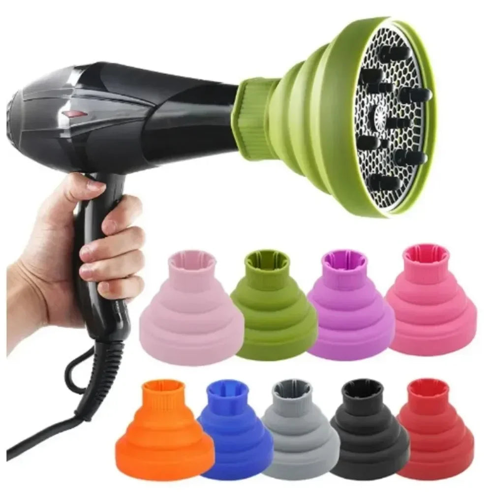 Collapsible Hair Dryer Diffuser Folding Large Curly Hair Attachment Concentrator Universal Foldable Claw Clips for Styling