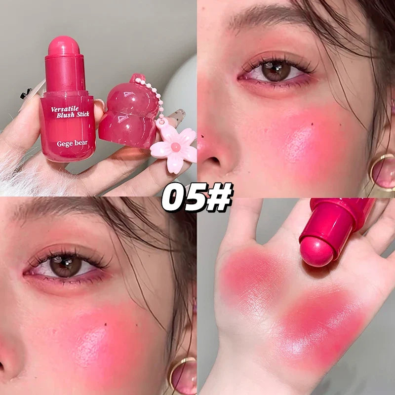Gege Bear Velvet Liquid Blush Matte Sponge Head Blusher Natural Lasting Brighten Facial Contour Blush Tint Makeup