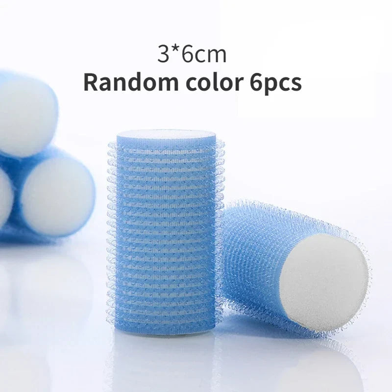 1/6Pc/set Self Grip Heatless Hair Curler Hair Rollers Set No Heat Self-adhesive Curling Hairdressing Styling Tool Different Size