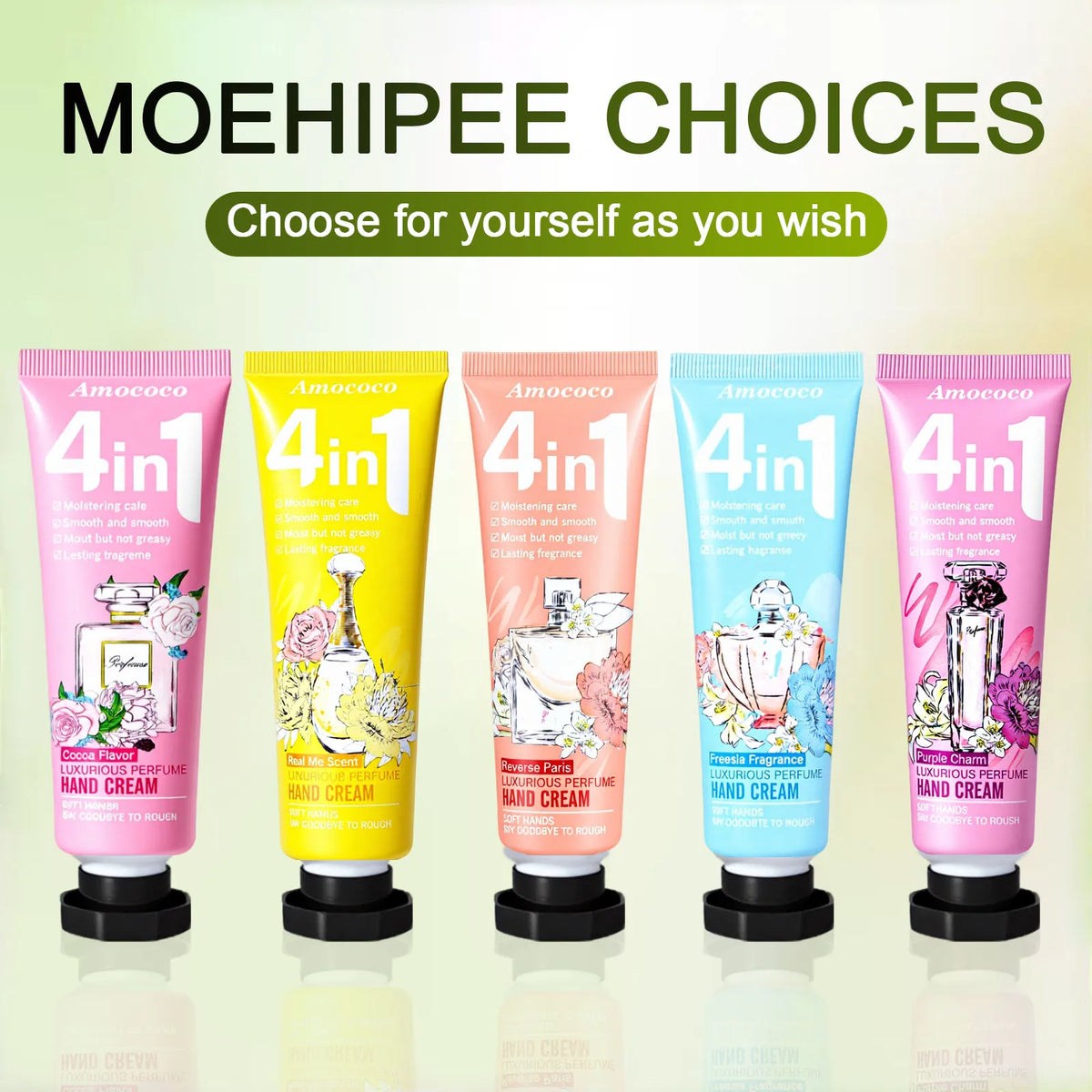 Amococo 2 Pack 4In1 Luxury Perfume Hand Cream Set Moisturizing Hand Lotion Gift Box for Women Travel Size Hand Care Kit
