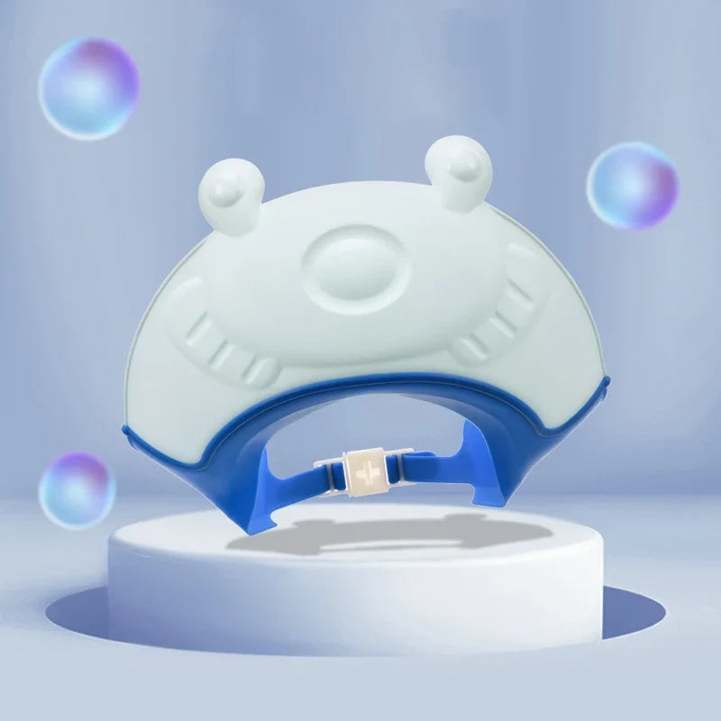 Children Waterproof Shampoo Cap Crown Baby Shower Cap Adjustable Size Cartoon Bath Visor Infant Hair Shield Ear Protection
