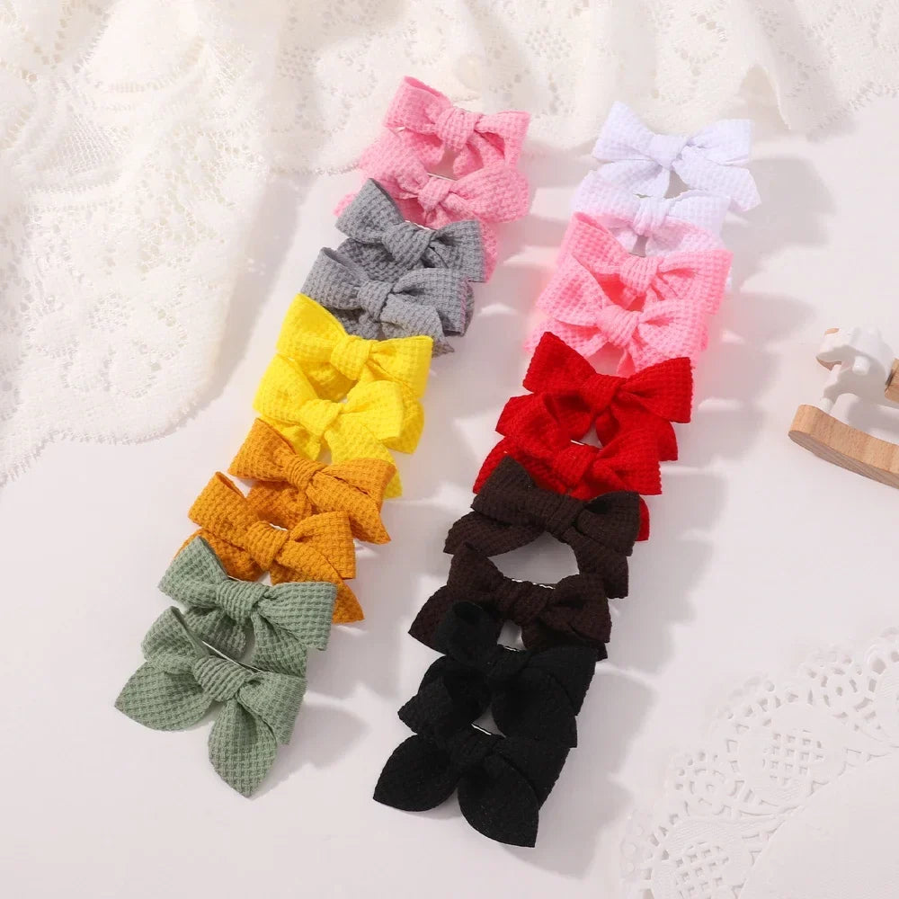 Candy Color Ribbon Hair Bows Clips Set for Baby Girls 10/20pcs 2.5'' Cute Handmade Hairpin Barrettes Kids Hair Accessories