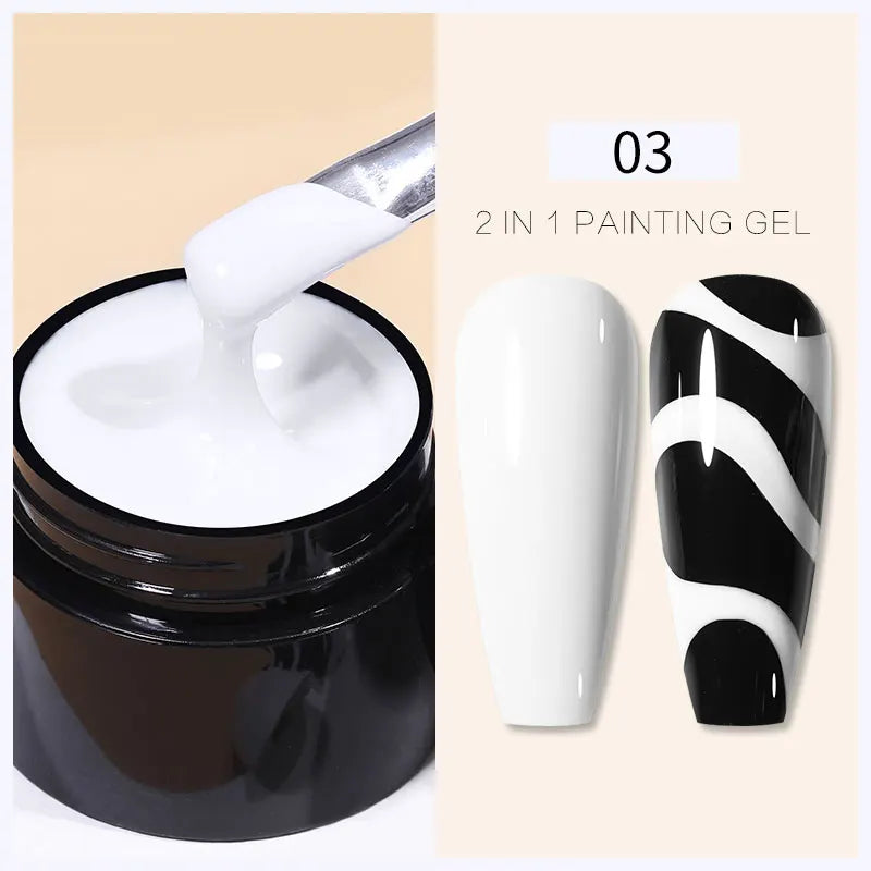 BORN PRETTY 5ml Super Sparkling Painting Gel Nail Polish Platinum Silver Gold Rose Glitter Graffiti Stripe Pull Line Nail UV Gel