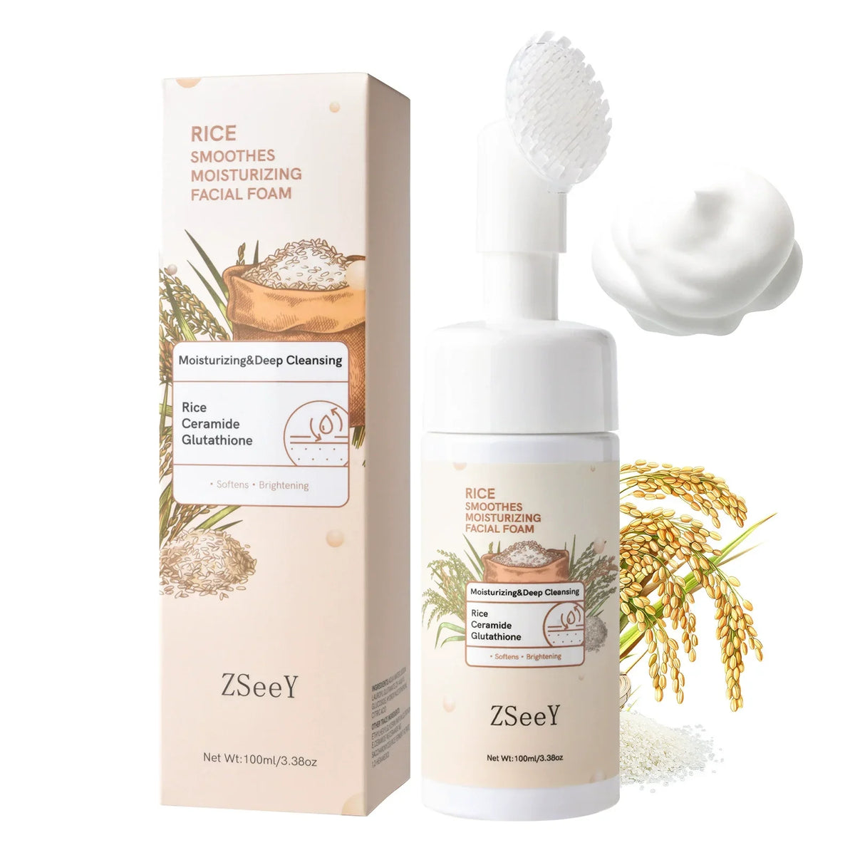 Facial Turmeric Cleansing Mousse 100ml – Foaming Face Wash with Turmeric, Skincare, Gentle Cleaning, Daily Mild Formula, Summer