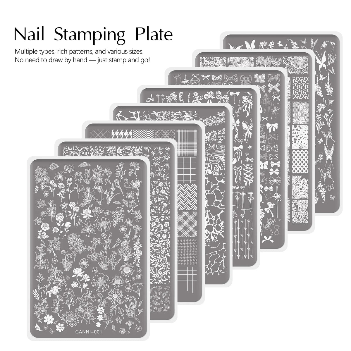 CANNI Stamping Gel Kit Gradient Nail Design Creamy Painting Gel Fast Transfer Nail Drawing Easy Used French Nail New Learner Set