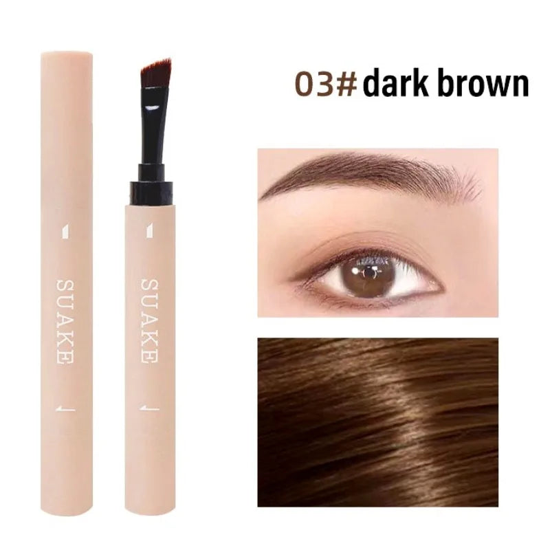 Double-ended eyebrow gel, waterproof, sweat-proof and smudge-proof, eyebrow pencil with brush