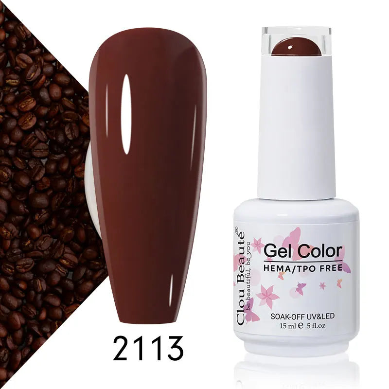 Clou Beaute Coffee Colors Nail Gel Polish HEMA/TPO FREE Soak off UV/LED 15ml Vernis Semi Permanent Nail Varnish 15ml Base Top