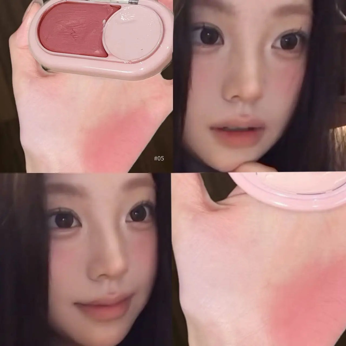Herorange Two Tone Cream Blush Smooth Texture Natural Blend Waterproof Long Lasting Daily Date Makeup