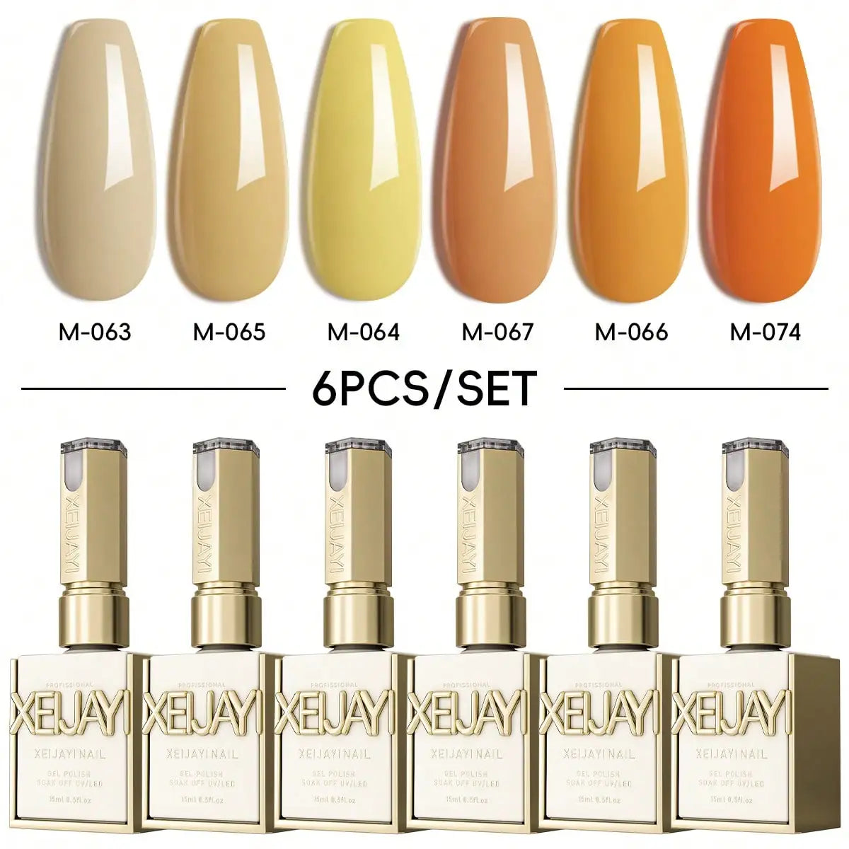 6-Color Gel Nail Polish Set, UV LED Soaking Nail Gel, Semi-Permanent, DIY Salon Quality Nail Art Gel For Spring And Summer