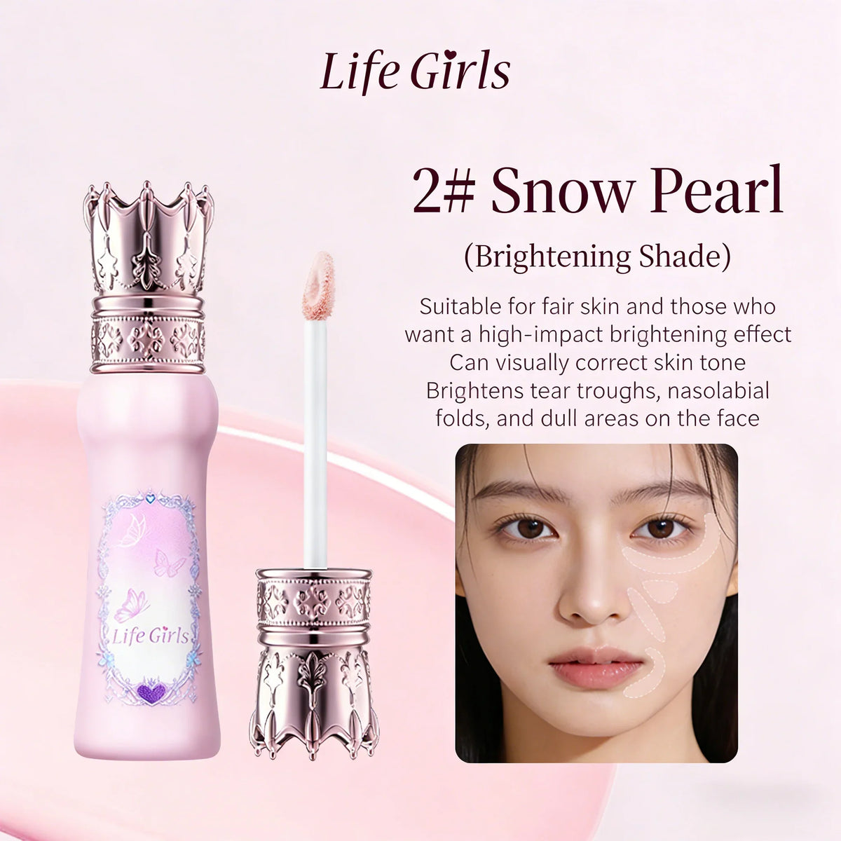 Brightening concealer liquid Natural highlighter Moisturizing and non-wrinkle No picky skin modification face