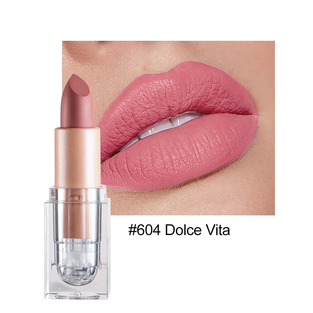 HANDAIYAN Matte Nude Lipstick Velvet Finish Long Lasting Waterproof Korean Beauty Cosmetic Makeup Gift for Women