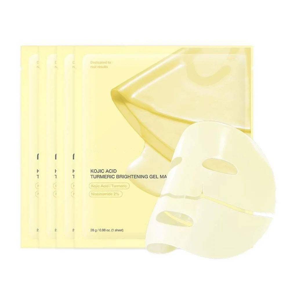 4pcs/Box Absorbable Kojic Acid Turmeric Brightening Gel Mask Collagen Moisturizing Facial Mask Retinol Anti Wrinke Firming Mask