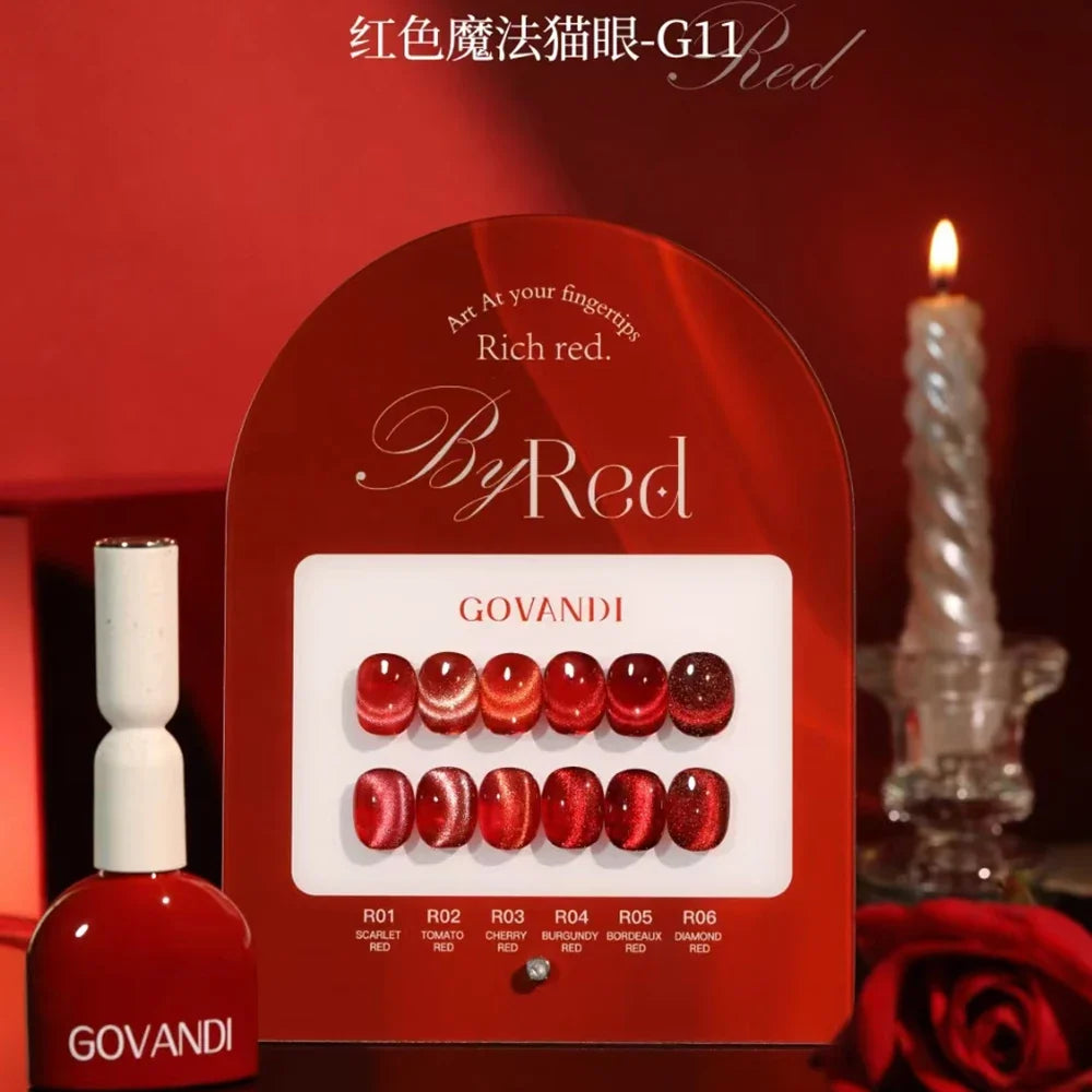 High-end Christmas Gift Fall Winter Red Gel Nail Polish Set With Color Card Korean Style Gel Kit Nail UV LED Varnishes Nail Art