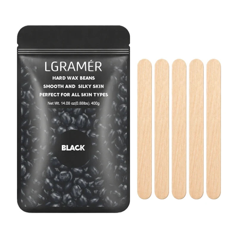Hard Wax Beads for Coarse Hair Removal Depilatory Wax Beans & Spatulas for Face, Back, Chest, Bikini Areas, Legs, and Any Wax Wa