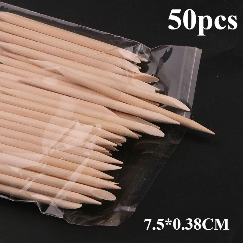 50/100/200/300pc/Set for Nail Different Sizes Orange Wood Sticks Cuticle Pusher Cuticle Remove Tool Manicure Pedicure Care Nails