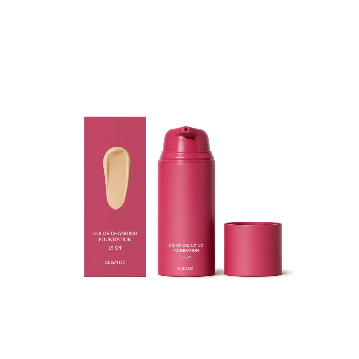 Color Changing Foundation Natural Color Spf15 Sun Protection Makeup Full Coverage Even Skin Tone Lightweight Moisturizing Makeup