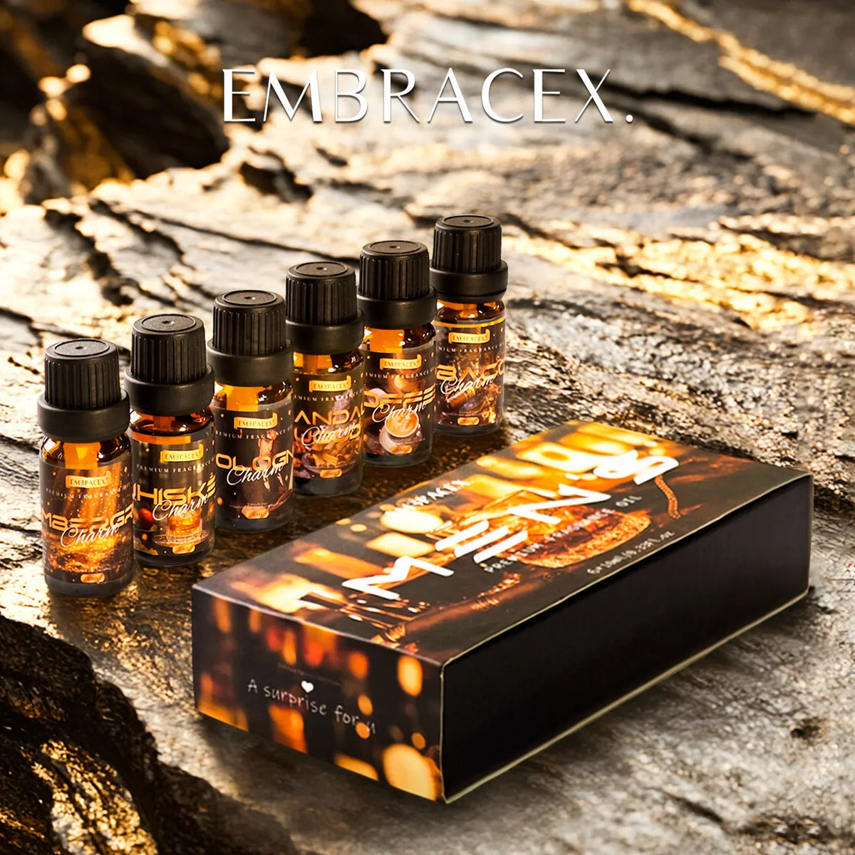 6PC/1Set Men's Essential OilsEssential Oils Gifts Box For Men For Humidifier&Diffuser Air Freshening Candle Making
