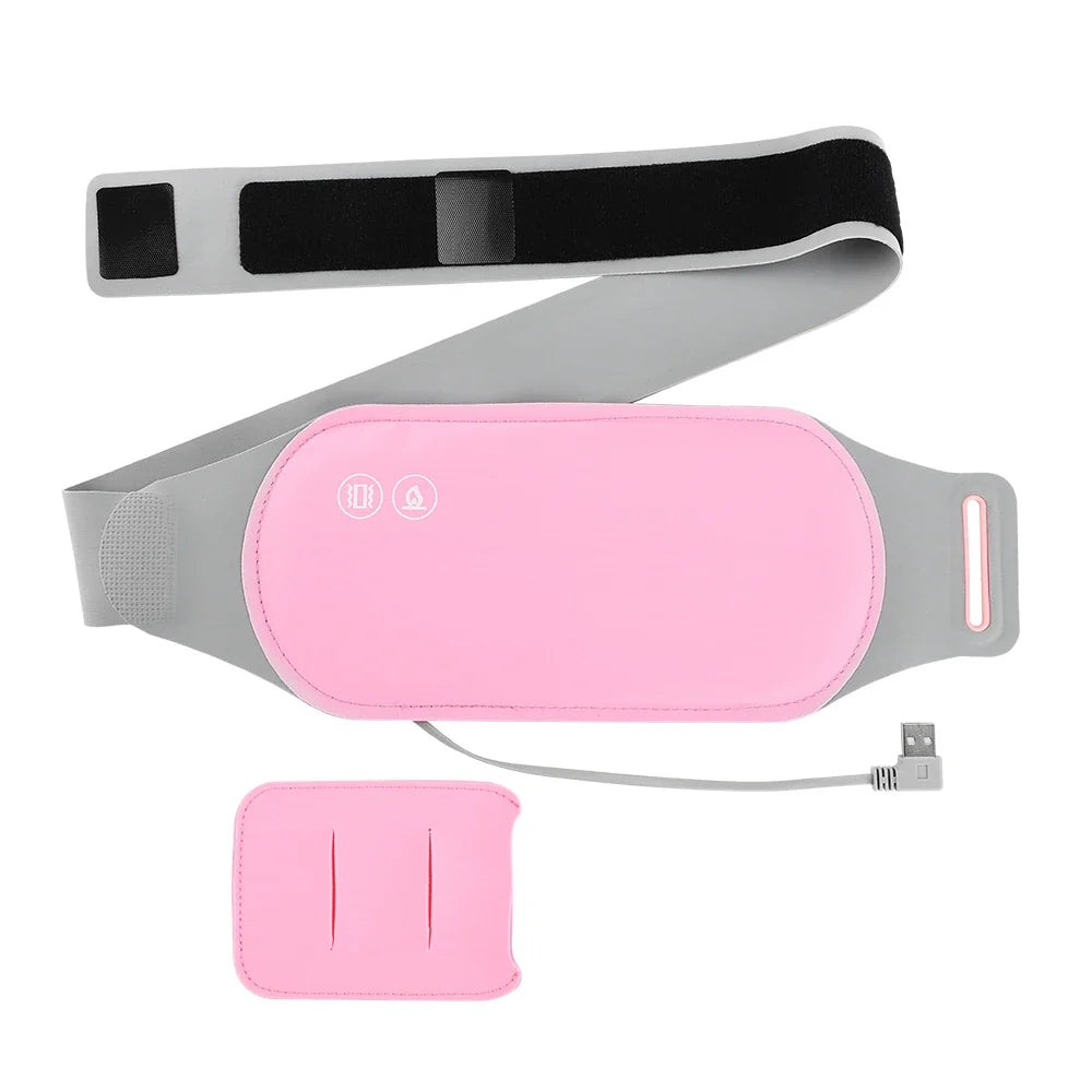 Heating Pad for Menstrual Cramps USB Powerbank Waist Massage Uterus Warm Belt 6 Vibration 3 Constant Temperature Abdomen Warmer