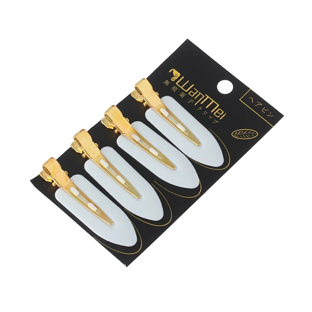 4 Pcs Seamless No Crease Barrettes Makeup Clip No Bend Hair Clip Professional Salon Styling Fixed hairpin Woman Man Hairdressing