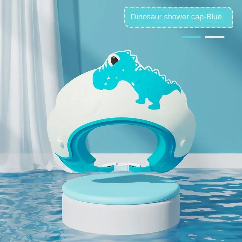 Baby Shower Cap Shield Shower Cap for Kids Visor Hat for Eye Ear Protection for Children Cute Dinosaur for Washing Hair Bathing