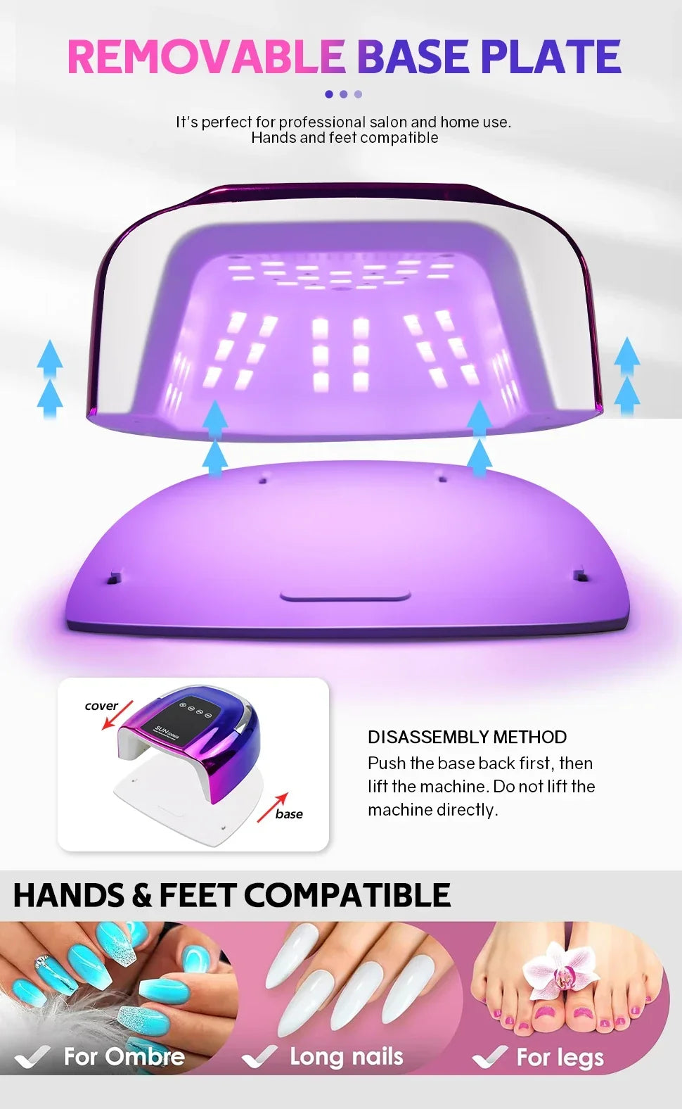 DianaBeauty 200W Nail Dryer Rechargeable 48LEDS Nail Dryer with LCD Touch Screen Cordless Nail Lamp For Curing Gel Nail Polish