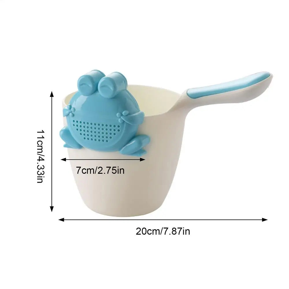 Baby Kids Bath Pail Body Washing Shower Rinser Shower Cup with Bear Design for Rinsing Hair and Protecting Infant Eyes