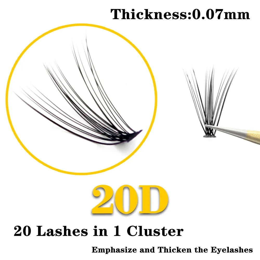 20D/30D/40D/50D 60 Bundles Mink Eyelashes Extension Natural 3D Russian Volume Fake Lashes Individual Cluster Makeup Tools Cilia