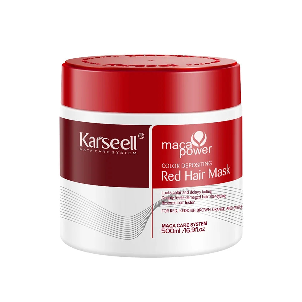 Karseell Color Depositing Red Hair Mask Color Boosting Conditioner, Hydrates and Enhances Red Tones for Color-Treated Hair 500ml
