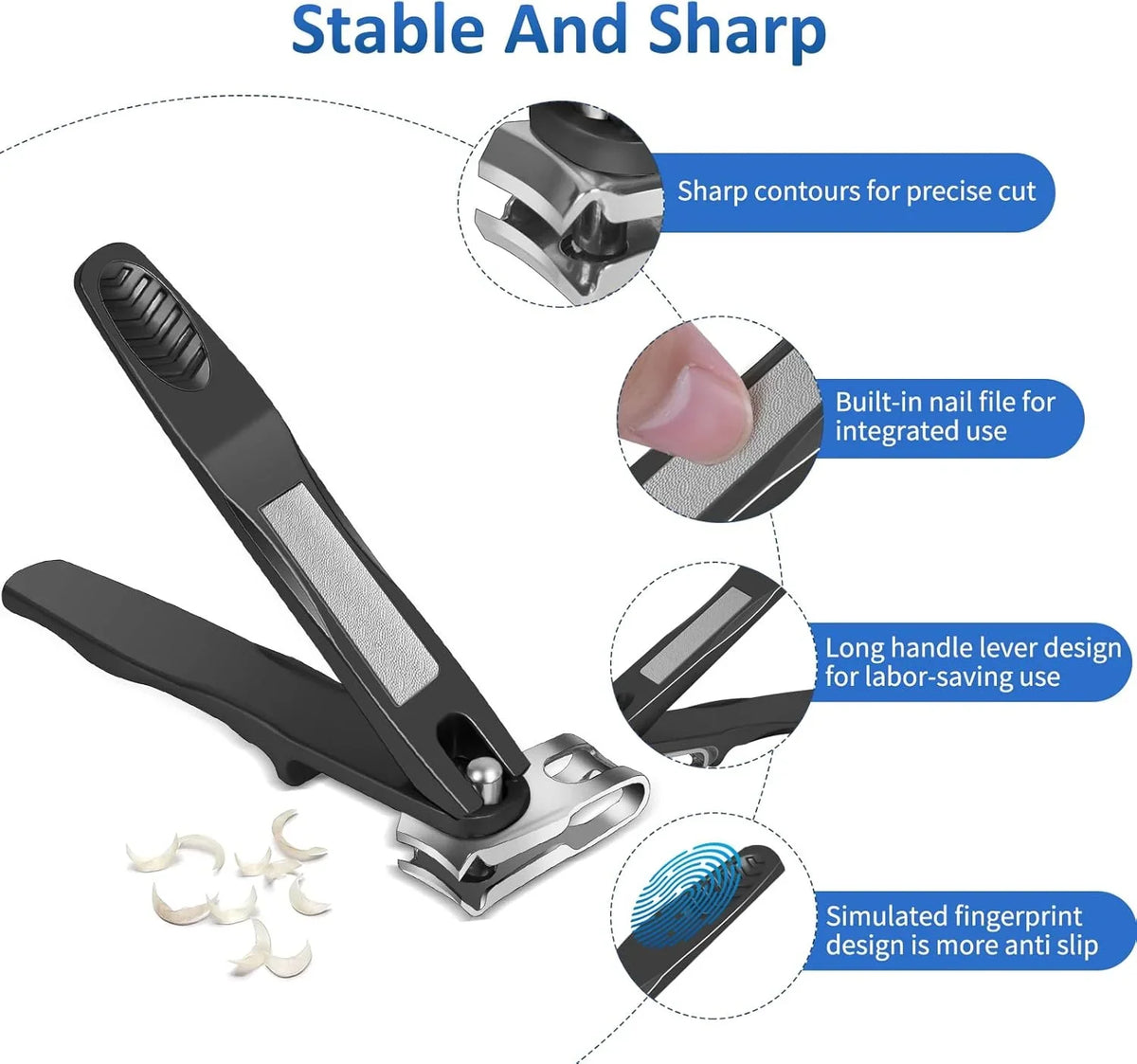 360 Degree Stainless Steel Rotating Nail Clippers Convenient Anti-Splash Multi-Angle Nail Clippers Nail Manicure Tools