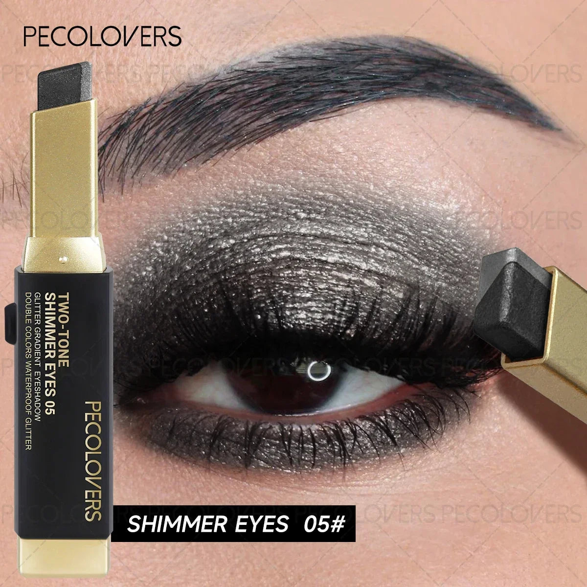 1PC Metallic Shimmer Duo Eyeshadow Stick - Pearlescent Matte, Multiple Color Options, Nude Makeup, Perfect for Christmas Makeup
