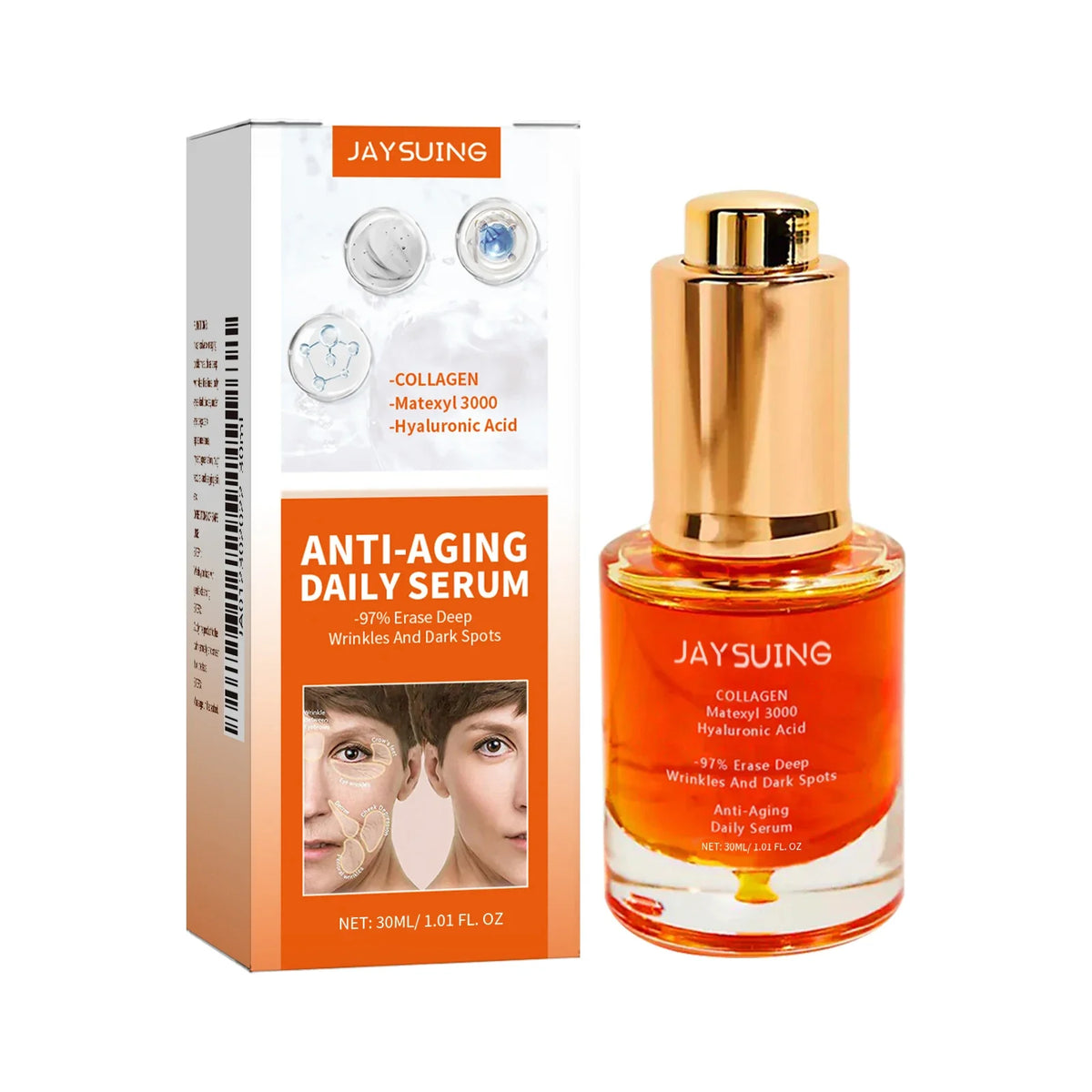 Collagen Firming Face Serum W-rinkles Removal Firming Lifting Anti A-ging Fade Fine Lines Essence Brighten Moisturizing Serum