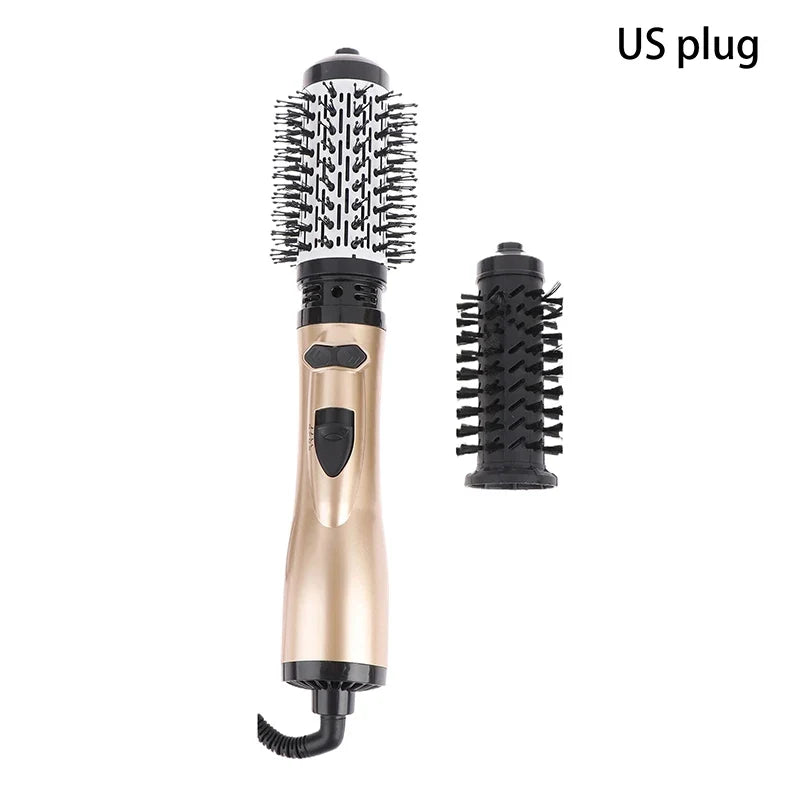 Hair Dryer Brush 2 In 1 Hot Air Spin Brush Curling Straightening Styling Auto-Rotating Ionic Round Blow Hair Dryer Volumizer
