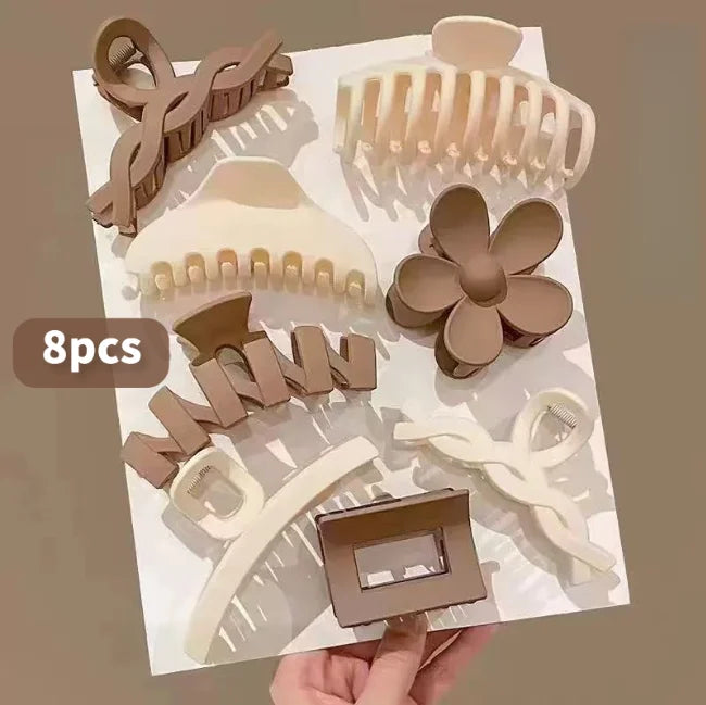 11pcs High-Quality Matte Shark Clip Back Hair Accessories for Elegant Hair Styling and Headwear